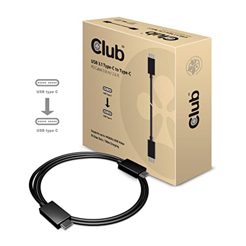 Club 3D USB 3.1 Type-C PD Kabel 0.8 m. / 2.6 ft. 10Gbps, 4K60Hz, Power Delivery Club 3D USB 3.1 Type-C PD Kabel 0.8 m. / 2.6 ft. 10Gbps, 4K60Hz, Power Delivery von Club 3D