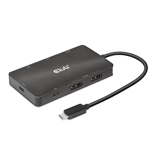 Club3D CSV-1598 USB Gen2 Type-C zu Dual DisplayPort 4k60Hz 7-in-1 Portable Dock von Club 3D
