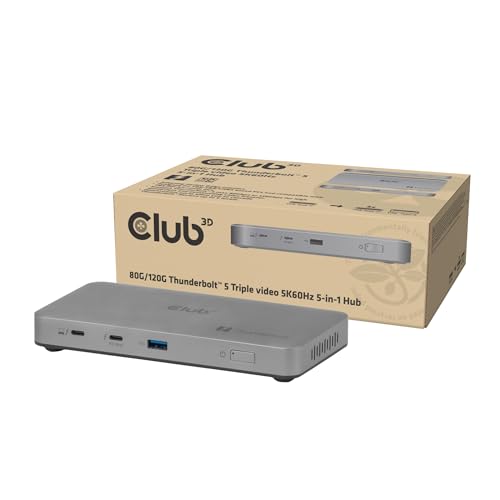 Club3D CSV-2563 5-1 Thunderbolt™ 5 Hub Triple Video 5K60Hz Thunderbolt™ Share zertifi ziert 180W von Club 3D