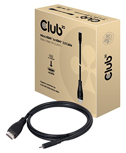 Club3D Kabel MicroHDMI > HDMI 2.0 1m 4K@60Hz St/St retail von Club 3D