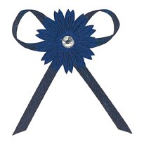 Club Green Satin Daisy/Diamant Schleifen, Navy blau, 4 cm von Club Green