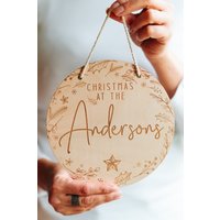 Weihnachten An Der Personalisierten Schild Dekoration. Weihnachtsdeko Aus Holz von CluckingBelleDesigns