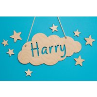 Wolke Und Sterne Personalisiertes Namens-Schlafzimmer - Oder Kinderzimmer-Zeichen Wolke Und Sterne Personalisiertes Namens-Schlafzimmer - Oder Kinderzimmer-Zeichen von CluckingBelleDesigns