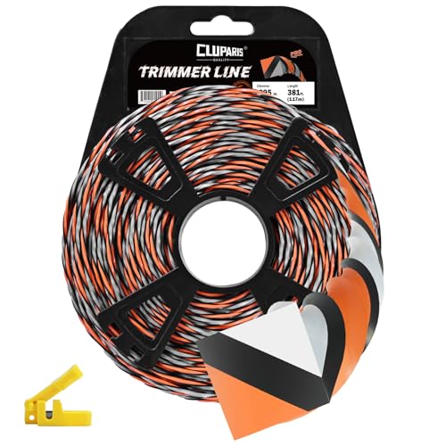 Cluparis Twist Pro Trimmerschnur, 90 m, sehr strapazierfähig, 3 Komponenten Tri-Extrusions-Unkrautfresserschnur mit Superschnurschneider von Cluparis
