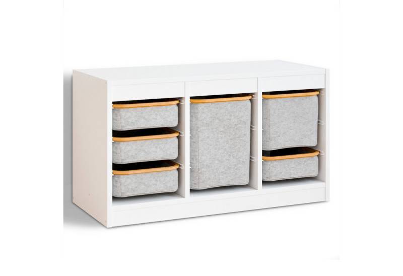 Clutter Cover Aufbewahrungsbox für Trofast Regal in verschiedenen Größen, Stoffbox mit Holzrahmen, Alternative zu Kunststoff-Box, Grau von Clutter Cover