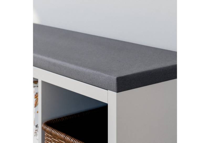 Clutter Cover Sitzkissen für Kallax Regal, Grau, Sitzauflage 4cm Dick, für 2er, 3er oder 4er Kallax, Polster mit abnehmbarem Bezug von Clutter Cover