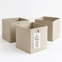 Box Für Ikea Billy Regal in Beige, Stoffbox Mit Schlaufe, Faltbare Aufbewahrungskiste, 24 X 24cm von ClutterCover