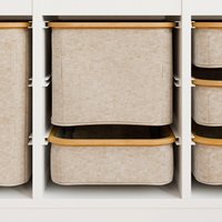 Box Für Ikea Trofast Regal, Beige - Stoffbox in Drei Größen Mit Stabilem Holzrahmen, Trofast-Box Zum Einschieben, Spielzeug-Kiste Box Für Ikea Trofast Regal, Beige - Stoffbox in Drei Größen Mit Stabilem Holzrahmen, Trofast-Box Zum Einschieben, Spielzeug-Kiste von ClutterCover