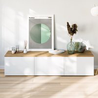 Holzplatte Für Ikea Besta Regal 180 X 42cm, Eichen-Deckplatte 3 Korpusse Lowboard, Holzbrett Tv-Bank von ClutterCover