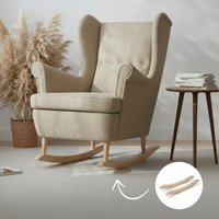 Kufen Für Ikea Strandmon Sessel - Umbauset Schaukelstuhl, Holzkufen in Buche Geölt Oder Schwarz Lackiert, Inkl. Filzgleiter von ClutterCover