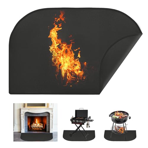 Feuerfeste Kaminmatte, 50x80cm Verdickter Feuerfeste Unterlage, Halbrund Feuerfeste Matte für Kamin, rutschfest Funkenschutzplatte für Kaminofen, Feuerfeste Bodenschutzmatte für Kamine, Heizungen Feuerfeste Kaminmatte, 50x80cm Verdickter Feuerfeste Unterlage, Halbrund Feuerfeste Matte für Kamin, rutschfest Funkenschutzplatte für Kaminofen, Feuerfeste Bodenschutzmatte für Kamine, Heizungen von Clyfanesy