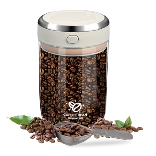 Kaffeedose Luftdicht Glas mit Vakuum Deckel, 1.1L Kaffeebohnen Behälter vakuum mit Auslassventil und Datumsanzeige, Transparent Vakuum Kaffeebehälter, Kaffeebohnen Aufbewahrung für Kaffeebohnen, Nüsse Kaffeedose Luftdicht Glas mit Vakuum Deckel, 1.1L Kaffeebohnen Behälter vakuum mit Auslassventil und Datumsanzeige, Transparent Vakuum Kaffeebehälter, Kaffeebohnen Aufbewahrung für Kaffeebohnen, Nüsse von Clyfanesy