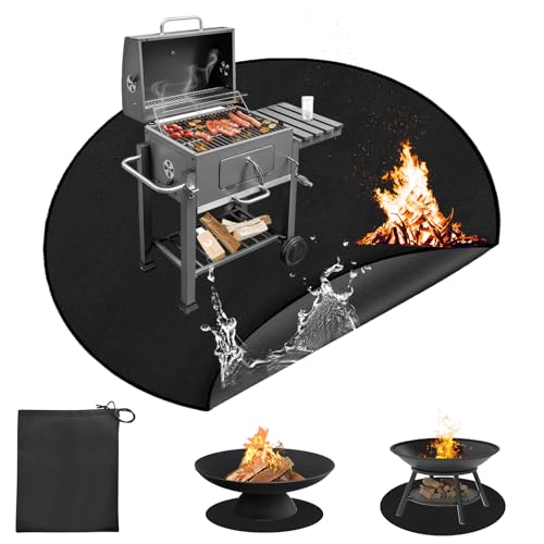 Rund Feuerfeste Unterlage, 61x61cm Feuerschutzmatte, Runde Unter Grill Decke für Outdoor Grill, Faltbare Feuerfeste Matte, Außenbereich Hitzeschutzmatte Grillmatte Bodenschutz für Boden, Deck, Camping Rund Feuerfeste Unterlage, 61x61cm Feuerschutzmatte, Runde Unter Grill Decke für Outdoor Grill, Faltbare Feuerfeste Matte, Außenbereich Hitzeschutzmatte Grillmatte Bodenschutz für Boden, Deck, Camping von Clyfanesy