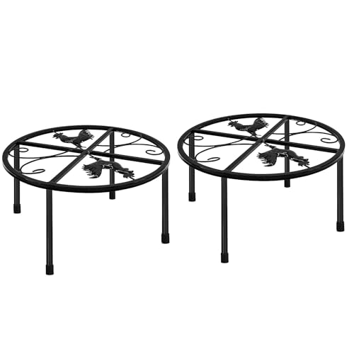 Clyictz Metallständer für Bewässerung, Ständer mit 4 Beinen, Stützgestell für Eimer, rund, 2 Stück von Clyictz