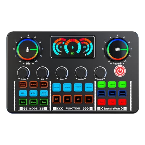 Clyictz Professionelle Podcast-Mikrofon-Soundkarte für PC, Smartphone, Laptop, Computer, Vlog-Aufzeichnung, Live-Streaming von Clyictz