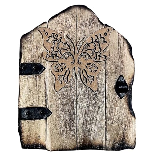 Clyictz Schmetterling Miniatur-Baumtür für Den Außenbereich, Miniatur-Baumdekoration, Tür, Feentür, Gartenzubehör, Dekoration, Weihnachten von Clyictz