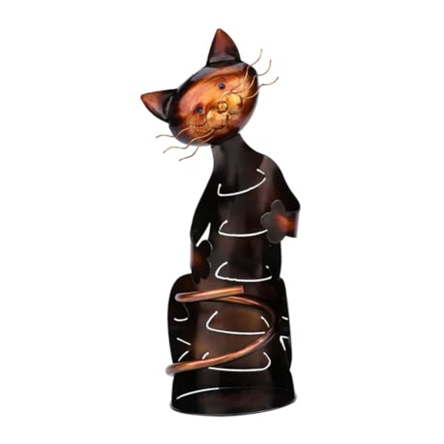 Clyictz Weinhalter in Katzenform, aus Metall, dekorativ, Skulptur, einfach zu bedienen von Clyictz