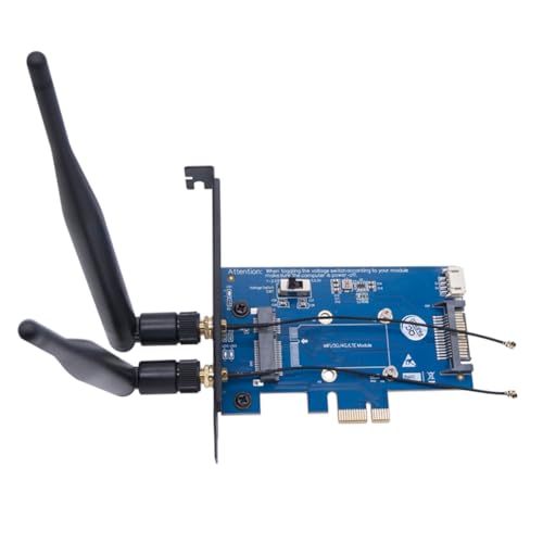 Clyictz WiFi-Modul Mini PCI-E Express auf PCI-E 1 X Adapterkarte 3g/4g auf PCI-E Entwicklungsboard 2 Antennen von Clyictz