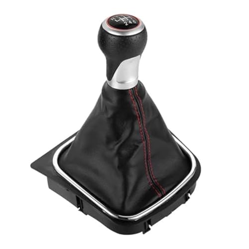 Clynex 5/6 Gang Auto Schaltknauf Abdeckung, for Golf, 5, for Golf, 6 MK5 MK6 R32 GTI 2004-2009 Manuelle Stick HandBall Schaltknauf(Red Line 6 Speed) von Clynex