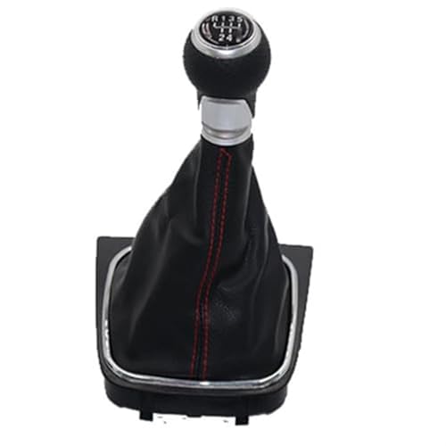 Clynex 5 6 Gang Silber Auto Shift Schaltknauf Hebel Gaitor Kofferraumabdeckung, for Golf, 5 MK5 R32 GTD GTI 2004-2009 Schaltknauf(BLACK R12345 oen set) von Clynex