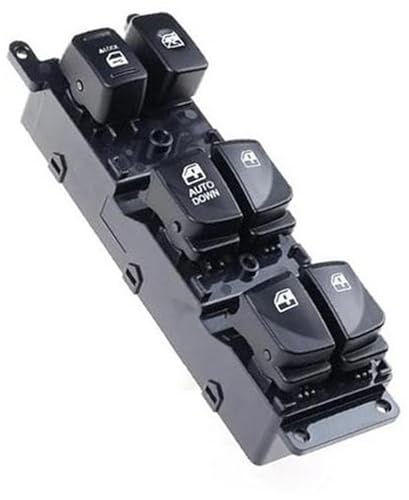 Clynex Fensterschalter 93570-1E110 Elektrischer Hauptfensterschalter Heber Glassteuerknopf 93580-1E000, for Hyundai, Accent 2007-2010 Autofensterschalter(BLACK Window Switch) von Clynex