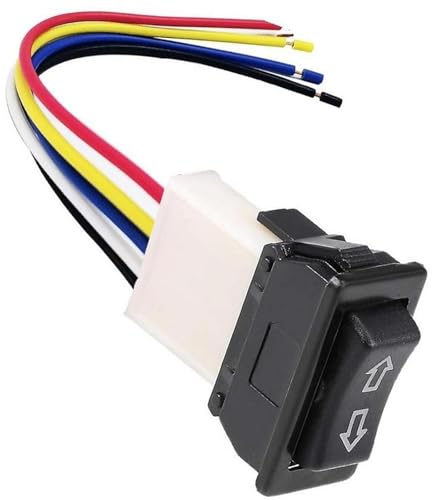 Clynex Universal 5-Pin Auto Fenster Schalter Control Master Rocker Mit Kabelbaum Momentary Glas DC 12V Autofensterschalter Clynex Universal 5-Pin Auto Fenster Schalter Control Master Rocker Mit Kabelbaum Momentary Glas DC 12V Autofensterschalter von Clynex