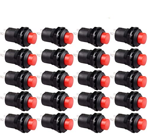 CLDIY 20 Stücke SPST Keine Sperre Druckschalter AUS/EIN AC 250V / 1.5A 125V / 3A Rote Kappe für Auto CLDIY 20 Stücke SPST Keine Sperre Druckschalter AUS/EIN AC 250V / 1.5A 125V / 3A Rote Kappe für Auto von Clyxgs
