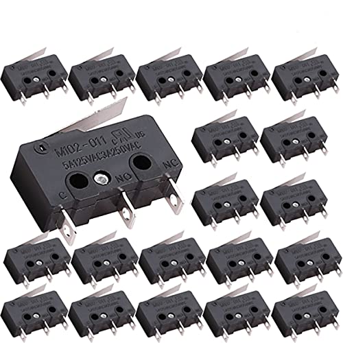 CLDIY 20Pcs Momentary Long Scharnierhebel SPDT AC 5A / 125V 3A / 250V 3 Pins 1NO 1NC Miniatur Mikroschalter für Arduino CLDIY 20Pcs Momentary Long Scharnierhebel SPDT AC 5A / 125V 3A / 250V 3 Pins 1NO 1NC Miniatur Mikroschalter für Arduino von Clyxgs