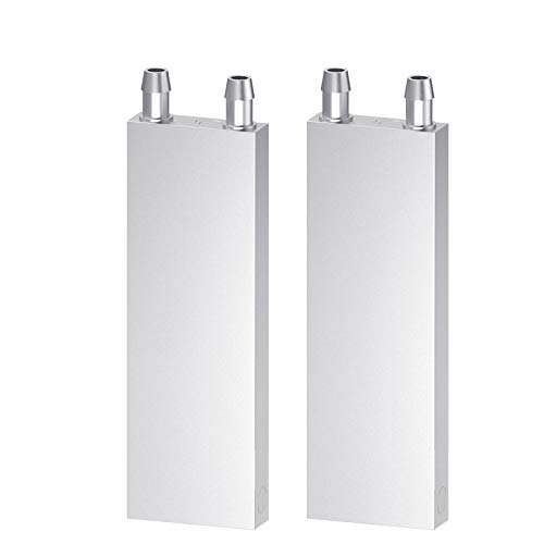 CLDIY Aluminium Wasserkühlblock, Flüssigkeitswasserkühler Kühlkörpersystem für PC Computer CPU Graphics Kühler Kühlkörper Endothermic Head Silber (40mm x 120mm x 12mm) 2 STÜCK von Clyxgs