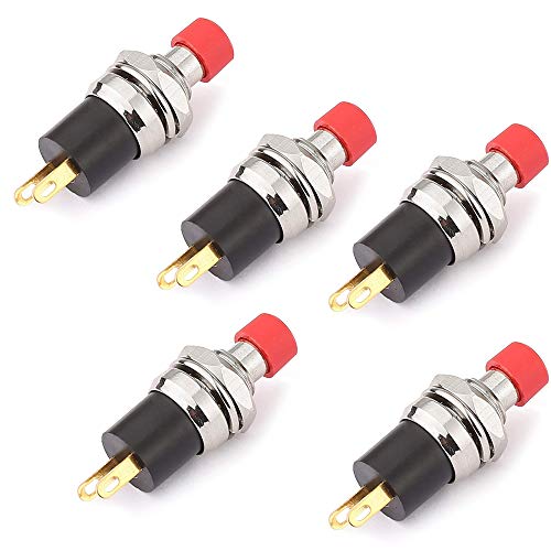 CLDIY selbstsichernder SPST-Verriegelungstyp Dash ON/OFF-Druckschalter AC 250V / 3A Rot 5St von Clyxgs