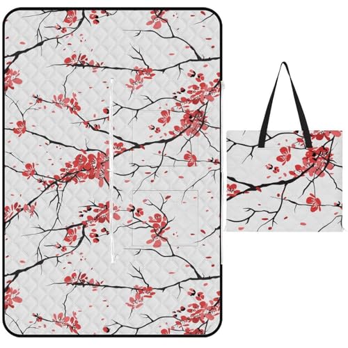 Cmagnifico Picknickmatte mit Reißverschluss, Kirschblüten-Picknickdecke, Outdoor-Teppiche, 150 cm x 100 cm Cmagnifico Picknickmatte mit Reißverschluss, Kirschblüten-Picknickdecke, Outdoor-Teppiche, 150 cm x 100 cm von Cmagnifico