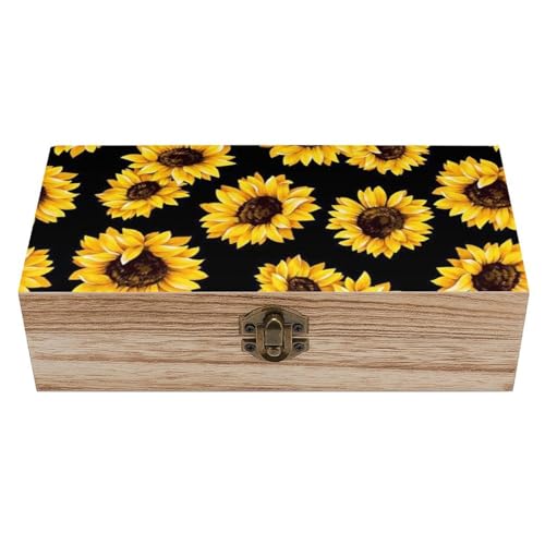 Cmagnifico Quadratische Holzbox, Frühlings-Sonnenblumen, Retro-Blumen, Holz-Aufbewahrungsbox, dekorative Holzkiste für Sammlerstücke Cmagnifico Quadratische Holzbox, Frühlings-Sonnenblumen, Retro-Blumen, Holz-Aufbewahrungsbox, dekorative Holzkiste für Sammlerstücke von Cmagnifico