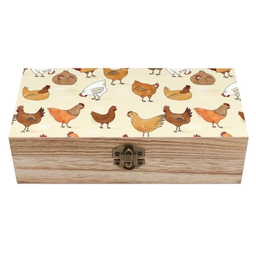 Cmagnifico Quadratische Holzbox, eine Brut von Hühnern Aufbewahrungsbox aus Holz, dekorative Holzkiste für Sammlerstücke Cmagnifico Quadratische Holzbox, eine Brut von Hühnern Aufbewahrungsbox aus Holz, dekorative Holzkiste für Sammlerstücke von Cmagnifico
