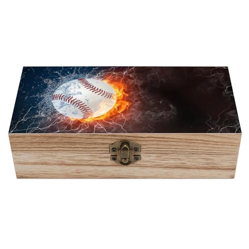 Cmagnifico Quadratische Holzkiste, Baseballball-Aufbewahrungsbox aus Holz, dekorative Holzkiste für Sammlerstücke Cmagnifico Quadratische Holzkiste, Baseballball-Aufbewahrungsbox aus Holz, dekorative Holzkiste für Sammlerstücke von Cmagnifico