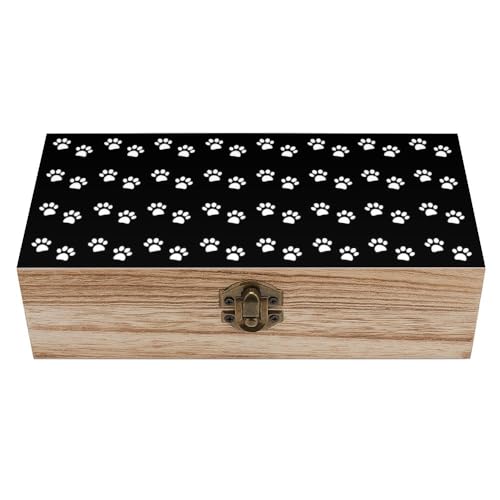 Cmagnifico Quadratische Holzkiste, Hundepfotenabdrücke, Aufbewahrungsbox aus Holz, dekorative Holzkiste für Sammlerstücke Cmagnifico Quadratische Holzkiste, Hundepfotenabdrücke, Aufbewahrungsbox aus Holz, dekorative Holzkiste für Sammlerstücke von Cmagnifico