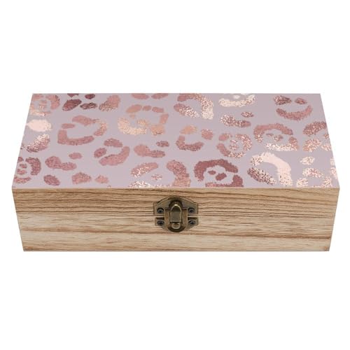 Cmagnifico Quadratische Holzkiste, Leopardenhaut Rose Gold Holz Aufbewahrungsbox Dekorative Home Holzkiste für Sammlerstücke Cmagnifico Quadratische Holzkiste, Leopardenhaut Rose Gold Holz Aufbewahrungsbox Dekorative Home Holzkiste für Sammlerstücke von Cmagnifico