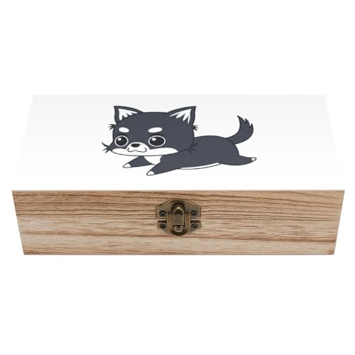 Cmagnifico Quadratische Holzkiste, Niedliche Chihuahua Hund Holz Aufbewahrungsbox Dekorative Home Holzkiste für Sammlerstücke Cmagnifico Quadratische Holzkiste, Niedliche Chihuahua Hund Holz Aufbewahrungsbox Dekorative Home Holzkiste für Sammlerstücke von Cmagnifico