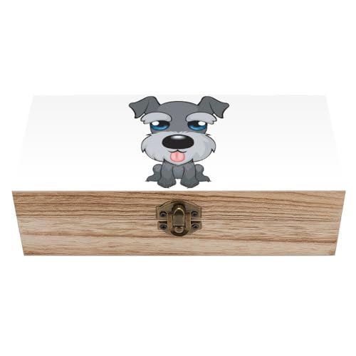 Cmagnifico Quadratische Holzkiste, Niedlicher Schnauzer Hund Aufbewahrungsbox aus Holz, dekorative Holzkiste für Sammlerstücke Cmagnifico Quadratische Holzkiste, Niedlicher Schnauzer Hund Aufbewahrungsbox aus Holz, dekorative Holzkiste für Sammlerstücke von Cmagnifico