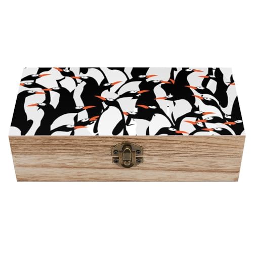 Cmagnifico Quadratische Holzkiste, Pinguin, niedliche Aufbewahrungsbox aus Holz, dekorative Holzkiste für Sammlerstücke Cmagnifico Quadratische Holzkiste, Pinguin, niedliche Aufbewahrungsbox aus Holz, dekorative Holzkiste für Sammlerstücke von Cmagnifico