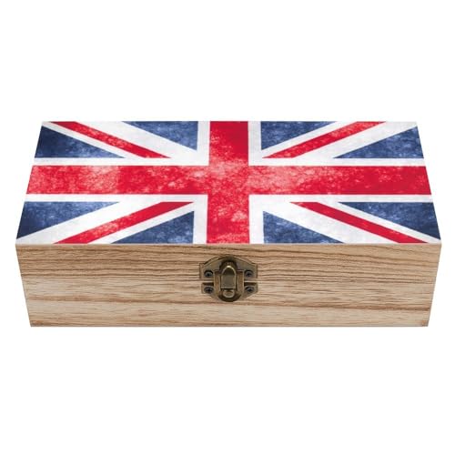 Cmagnifico Quadratische Holzkiste, Vintage Union Jack Britische Flagge Holz Aufbewahrungsbox Dekorative Home Wood Box für Sammlerstücke Cmagnifico Quadratische Holzkiste, Vintage Union Jack Britische Flagge Holz Aufbewahrungsbox Dekorative Home Wood Box für Sammlerstücke von Cmagnifico
