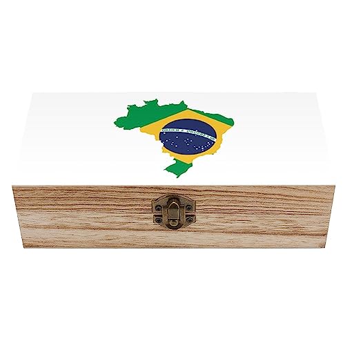 Cmagnifico Quadratische Holzkiste, grüne Brasilien-Flagge, Holz-Aufbewahrungsbox, dekorative Holzkiste für Sammlerstücke Cmagnifico Quadratische Holzkiste, grüne Brasilien-Flagge, Holz-Aufbewahrungsbox, dekorative Holzkiste für Sammlerstücke von Cmagnifico