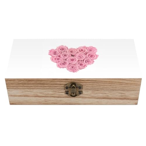 Cmagnifico Quadratische Holzkiste, herzförmige Rosen, Aufbewahrungsbox aus Holz, dekorative Holzkiste für Sammlerstücke Cmagnifico Quadratische Holzkiste, herzförmige Rosen, Aufbewahrungsbox aus Holz, dekorative Holzkiste für Sammlerstücke von Cmagnifico