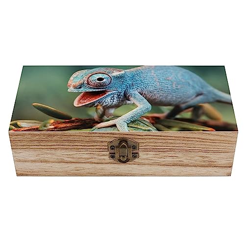 Cmagnifico Quadratische Holzkiste, lustige Chamäleon-Aufbewahrungsbox aus Holz, dekorative Holzkiste für Sammlerstücke Cmagnifico Quadratische Holzkiste, lustige Chamäleon-Aufbewahrungsbox aus Holz, dekorative Holzkiste für Sammlerstücke von Cmagnifico