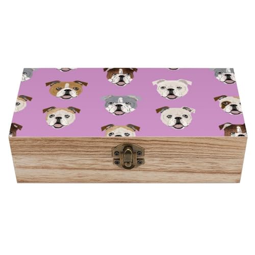 Cmagnifico Quadratische Holzkiste, lustige englische Bulldogge Aufbewahrungsbox aus Holz, dekorative Holzkiste für Sammlerstücke Cmagnifico Quadratische Holzkiste, lustige englische Bulldogge Aufbewahrungsbox aus Holz, dekorative Holzkiste für Sammlerstücke von Cmagnifico