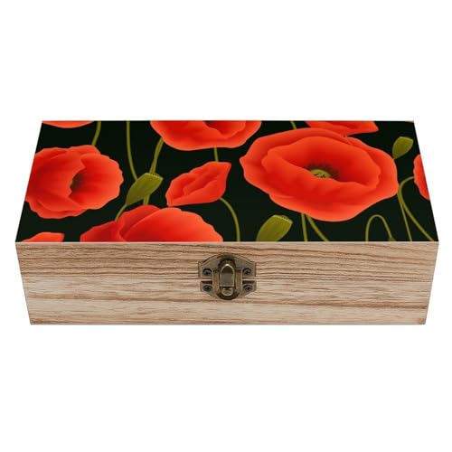 Cmagnifico Quadratische Holzkiste, rote Mohnblumen, Aufbewahrungsbox aus Holz, dekorative Holzkiste für Sammlerstücke Cmagnifico Quadratische Holzkiste, rote Mohnblumen, Aufbewahrungsbox aus Holz, dekorative Holzkiste für Sammlerstücke von Cmagnifico