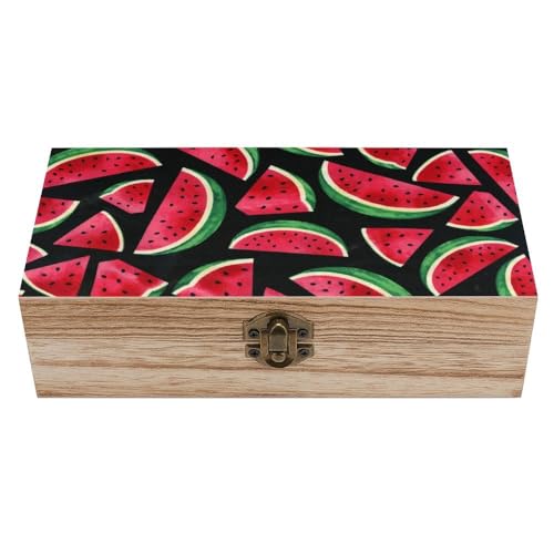 Cmagnifico Quadratische Holzkiste, rote Wassermelone Holz Aufbewahrungsbox Dekorative Home Holzkiste für Sammlerstücke von Cmagnifico