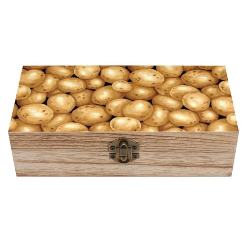 Cmagnifico Quadratische Holzkiste Frische Kartoffeln Holz Aufbewahrungsbox Dekorative Home Holzkiste für Sammlerstücke Cmagnifico Quadratische Holzkiste Frische Kartoffeln Holz Aufbewahrungsbox Dekorative Home Holzkiste für Sammlerstücke von Cmagnifico