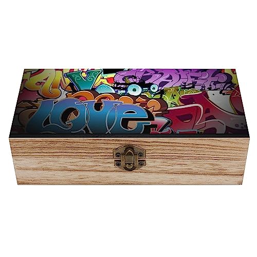 Cmagnifico Quadratische Holzkiste Graffiti Hip Hop Holz Aufbewahrungsbox Dekorative Home Holzkiste für Sammlerstücke Cmagnifico Quadratische Holzkiste Graffiti Hip Hop Holz Aufbewahrungsbox Dekorative Home Holzkiste für Sammlerstücke von Cmagnifico