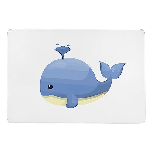 Cmagnifico Teppich Cartoons Wal Leuchtturm Teppich, weiche Bodenmatte für Wohnzimmer, Schlafzimmer (100 x 150 cm) von Cmagnifico