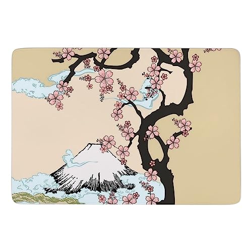 Cmagnifico Teppich Fuji Mountain Cherry Tree in Japan Teppich, weiche Bodenmatte für Wohnzimmer, Schlafzimmer (100 x 150 cm) von Cmagnifico